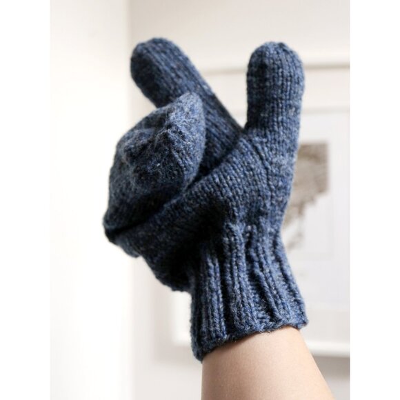 Unisex Hand knit Trigger Mittens - Size Large - Picture 1 of 5